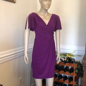 Chaps Purple peep shoulder Dress